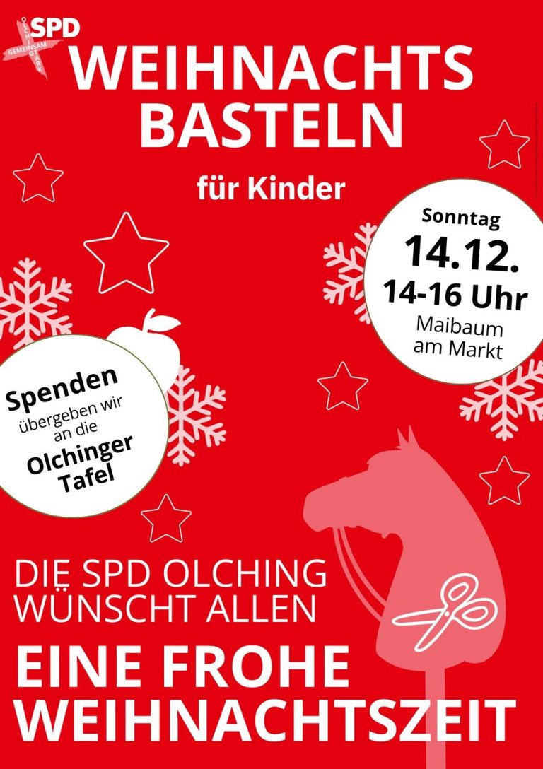 SPD Olching: Weihnachtsbasteln für Kinder am 14.12.2025